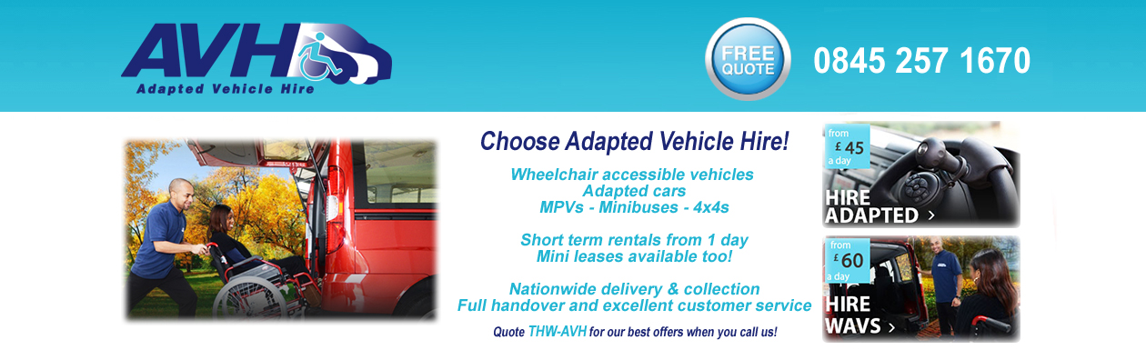 Adapted Vehicle Hire for Wheelchair users - nationwide delivery and collection available